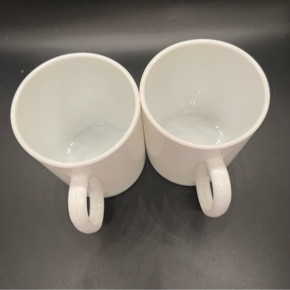 Vintage 1970s Mikk Glass White Coffee Cups - Set of 2 made in France - Picture 9 of 11